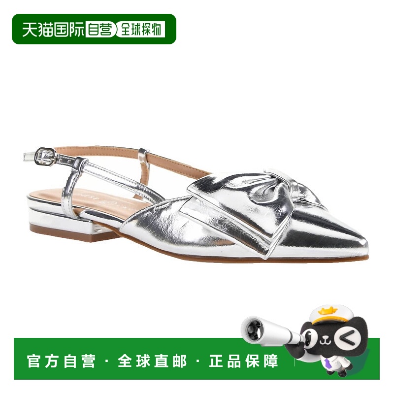 自营 chinese laundry银色女式和谐金属平底鞋 美国奥莱直发