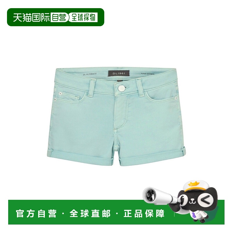 自营DL1961 Piper/G Shorts Women's Sea Surf Denim Cotton Cuff