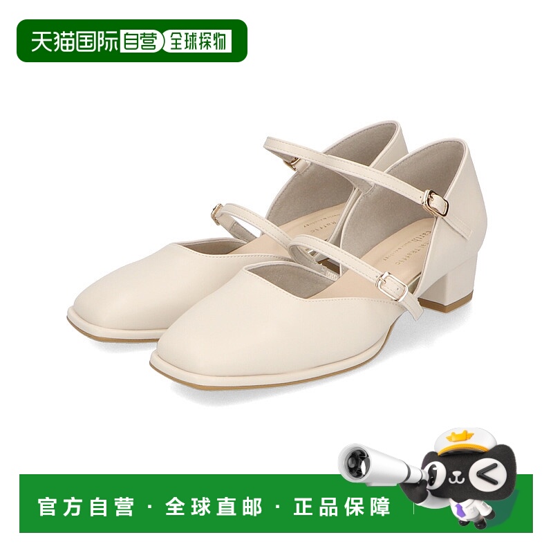 1h可退 日本直邮ORiental TRaffic 女装 简约方头双带粗跟单鞋 41