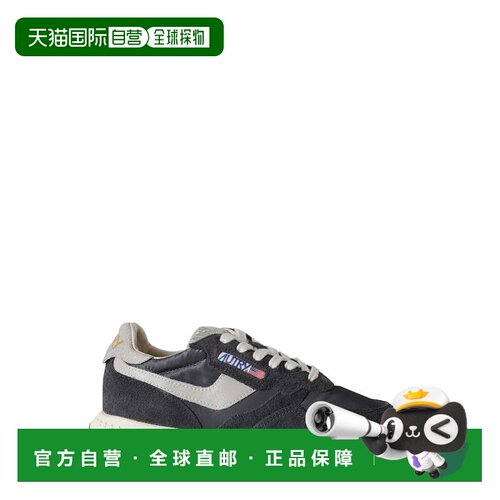 自营autry黑色Reelwind低绒面革插入皮革运动鞋-灰色 美国奥莱直