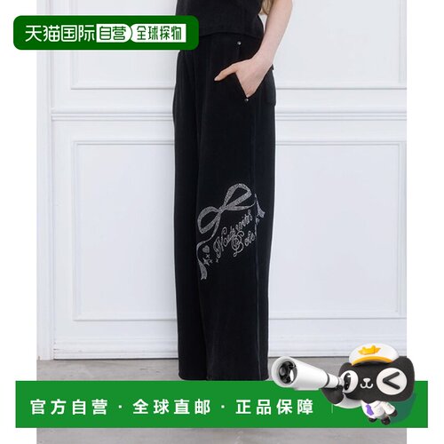 1h可退 日本直邮Fickle Bebe 女装 亮片logo罗纹阔腿裤 IG241X03F