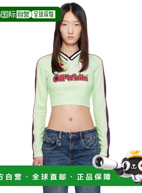 1h可退 香港直邮off-white 女士 绿色 Long-Sleeved Soccer T 恤
