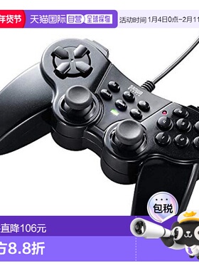 【日本直邮】山业Sanwa游戏手柄 16按钮/连射功能/Xinput适用 黑