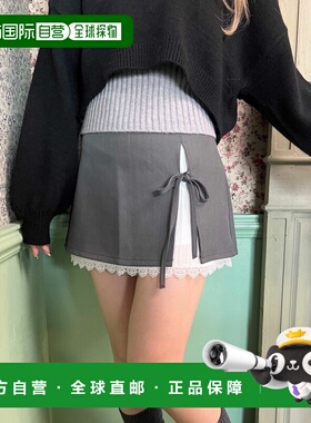 1h可退 日本直邮WEGO 女装 蕾丝叠层蝴蝶结迷你裙 PL26SP01L0009