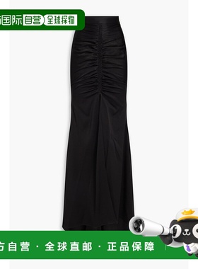 1h可退 香港直邮潮奢 ALEX PERRY 女士 Sutton 褶皱缎面绉纱长款