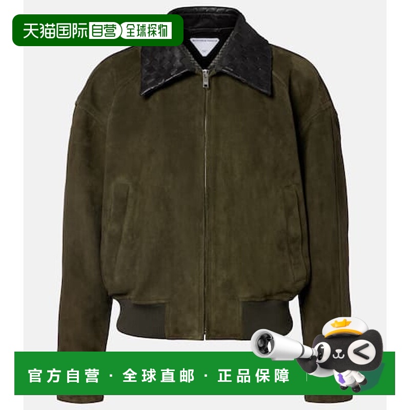 香港直邮Bottega Veneta 葆蝶家 女士 皮革边绒面革宽身束腰夹克