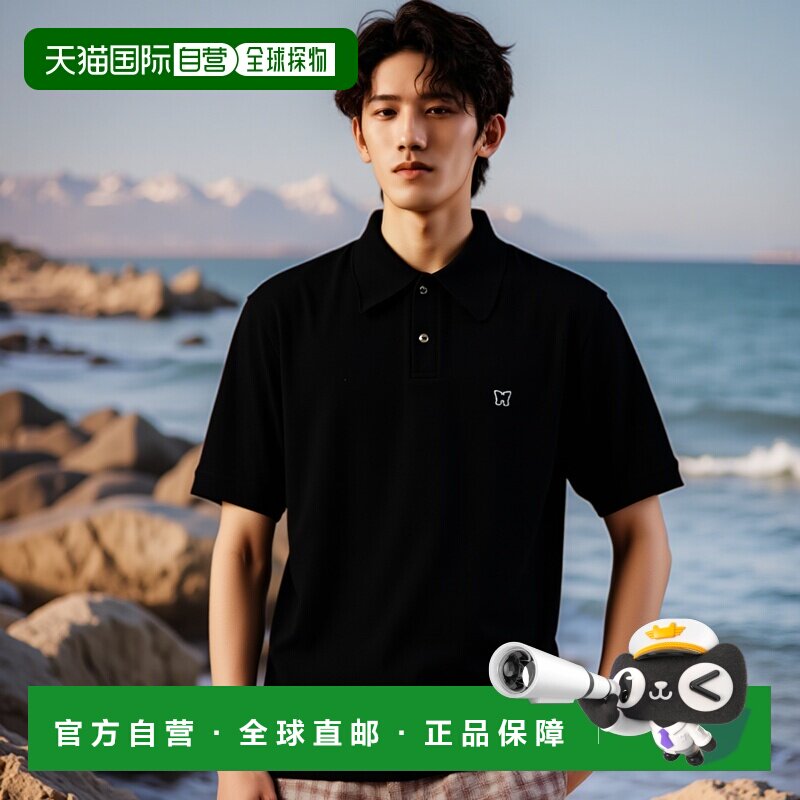 韩国直邮NEEDLES 短袖 Polo 衫，聚酯纤维珠地布 - 黑色 (QV352)图片