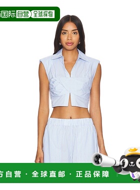 香港直邮Simkhai 女士 Emie 短款方形袖上衣 4242058CAPSTRIPE