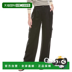 美国奥莱直发休闲裤 自营 黑色 Dahl褶皱阔腿亚麻混纺长裤 Bella