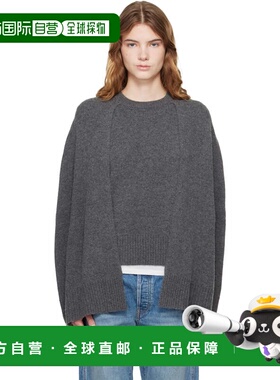 1h可退 香港直邮toteme 女士 灰色 Crew Cape Knit 毛衣 261WRT06