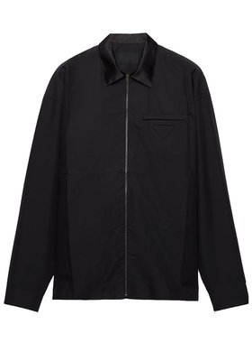 PRADA 男士衬衫 SC80216A6SOOOF0002 CO 黑色 科技棉质衬衫