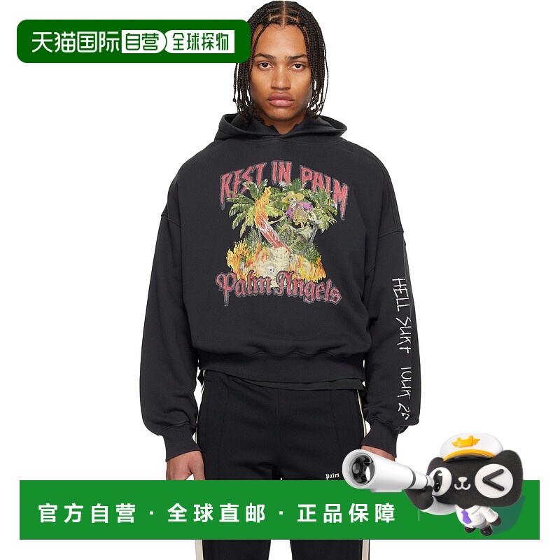 1h可退 香港直邮潮奢 Palm Angels 棕榈天使 男士 黑色 Rest In P