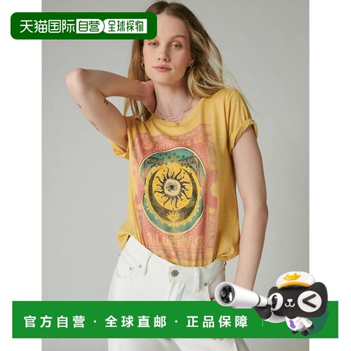 自营Lucky Brand Women's The Future Is Lucky Crew Tee - dark