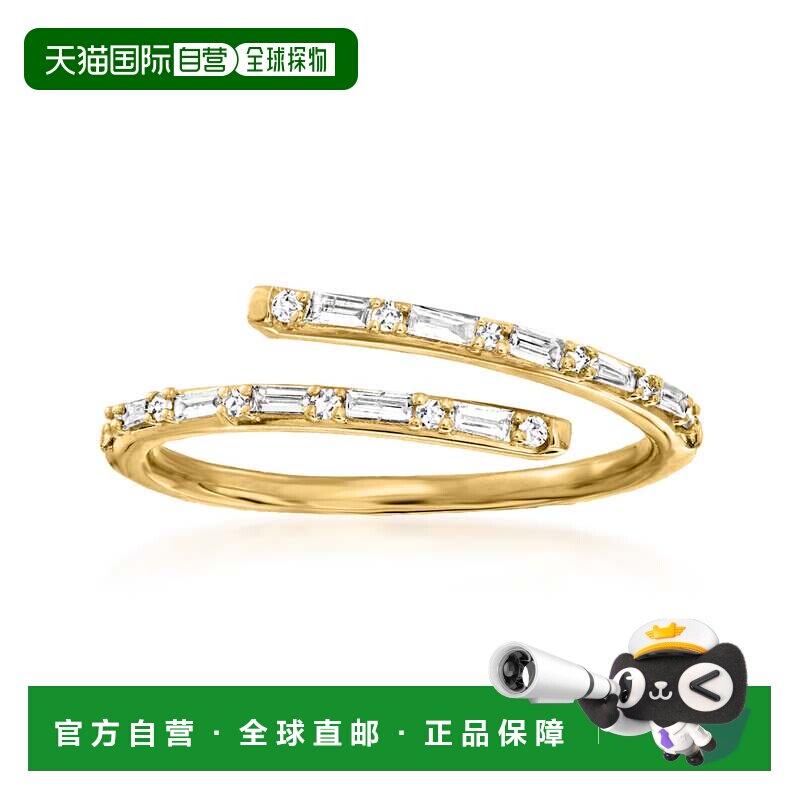 自营 14 克拉黄金 Ross-Simons 钻石旁路戒指 - 白色 美国奥莱直