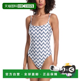 自营Milly Grace Barcelona Chevron One-Piece - white 美国奥莱