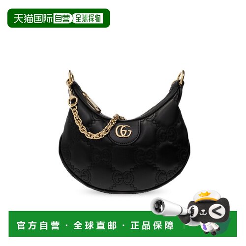 香港直邮GUCCI 女士斜挎包 739736UM8IG1000 AW2024 黑色 Gucci G