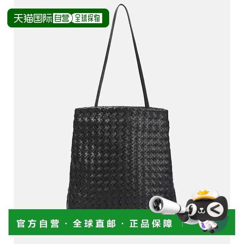 1h可退 香港直邮潮奢 The Row 女士 Lilou 编织皮革肩包 black黑