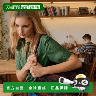 自营欧洲直邮Sezane 女士深绿色棉衬衫新款