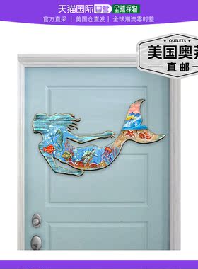 Designocracy 仿古沿海美人鱼墙艺术海滩家居装饰 - 多色 【美国