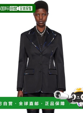 1h可退 香港直邮潮奢 Marni 玛尼 女士 黑色 Bead Mending 西装外