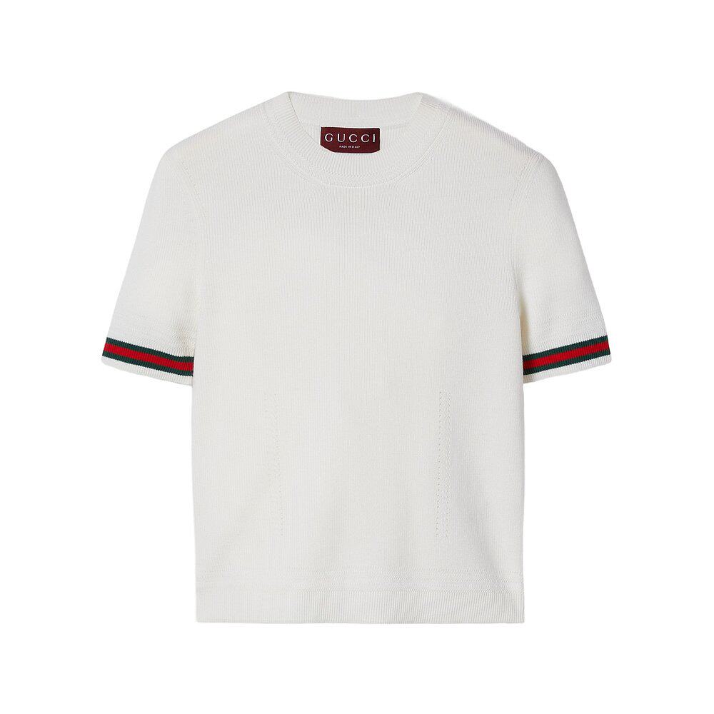 Gucci 织带短袖毛衣 793101XKD5S