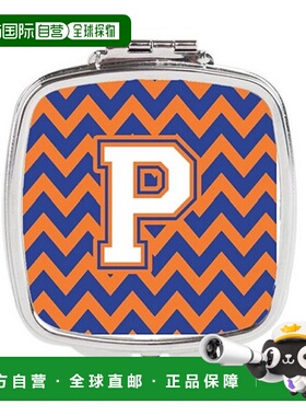 自营 Carolines Treasures CJ1060-PSCM 字母 P 雪佛龙蓝色和橙色