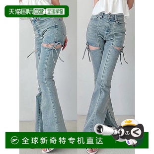152542419101 1h可退 日本直邮RESEXXY 女士剪裁蝴蝶结靴裤 牛仔裤