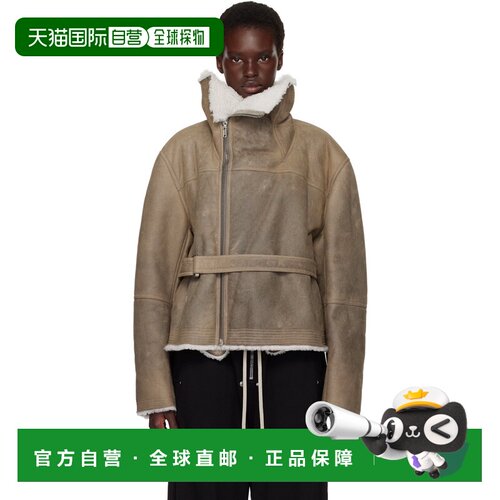 香港直邮rick owens 瑞克 欧文斯 女士 灰色 Tower Shearling Cro