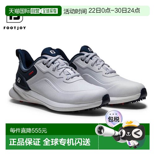 日本直邮FootJoy 男士 PRO/SL 系带无钉高尔夫球鞋56949白/蓝