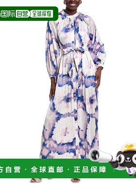 自营 Gracia According褶皱缎面衬衫连衣裙-米色 美国奥莱直发