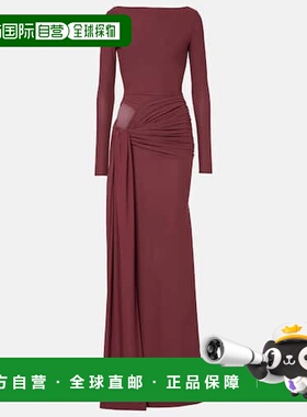 1h可退 香港直邮ALEX PERRY 女士 crêpe 垂褶针织礼服 red红色