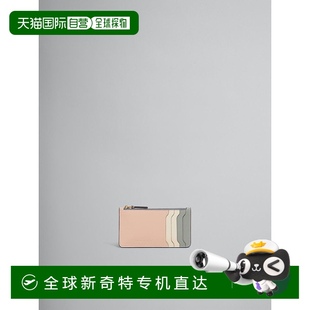 歐洲直郵MARNI 白色和灰色皮革卡包 淡粉色 Trunkaroo