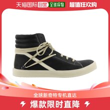 香港直发RICK OWENS 男士黑色皮革高帮运动鞋 RU18S5864-LMKB-911