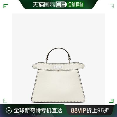 香港直邮潮奢 Fendi 芬迪 女士White Selleria bag with 556 hand