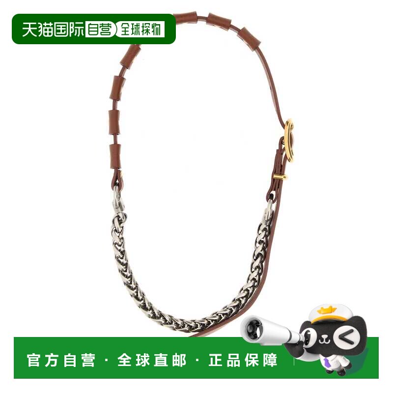 1h可退 香港直邮Miu Miu 缪缪 女士 棕色皮革项链 5IC3232G75