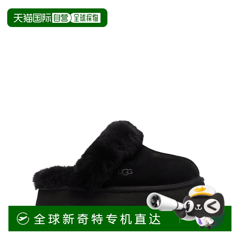 1h可退 香港直邮潮奢 Ugg 女士 徽标拖鞋 1122550 black黑色 舒适