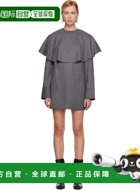 1h可退 香港直邮GANNI 甘尼 女士 灰色 Stripe Circle Collar 连