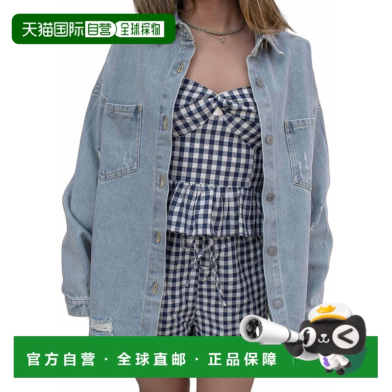 自营by togetherHarper Jean Jacket In Blue - blue 美国奥莱直