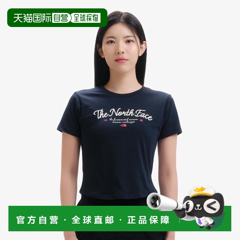 韩国直邮北面THE NORTH FACE 字母品牌Logo圆领短袖 T恤 女款 深