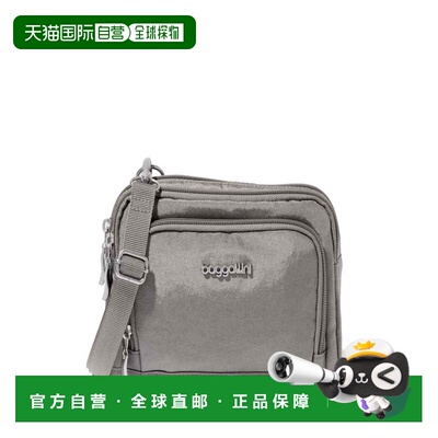 自营baggallini Trifecta RFID Wallet Crossbody Bag - sterling