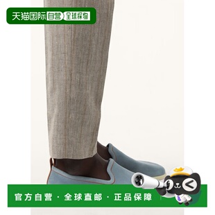 自营欧洲直邮Loro Piana 男士蓝色绒面革乐福鞋