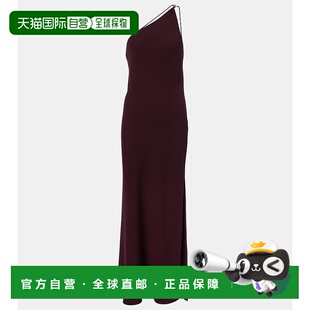单肩长款 crêpe 连衣裙 red红色 香港直邮VINCE 舒适时尚 女士