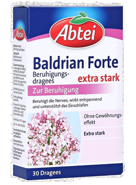 欧洲直邮德国Abtei加强版缬草根片镇静舒缓神经助眠安睡睡眠30粒
