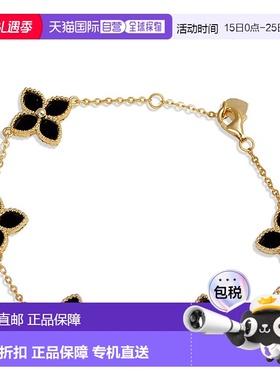 自营 savvy cie jewels18K金纯银花朵手链-黑色 美国奥莱直发