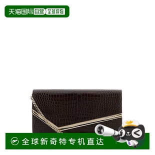 香港直邮Jimmy 周仰杰 1h可退 Choo 巧克力色皮革手包 女士 Emmie