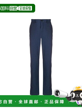 香港直邮Loewe 海军蓝色细条纹长裤 H2282770IB罗意威直筒裤