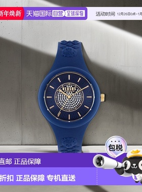 自营versus versace火岛水晶表带手表 - 蓝/蓝/蓝 新款 美国奥莱