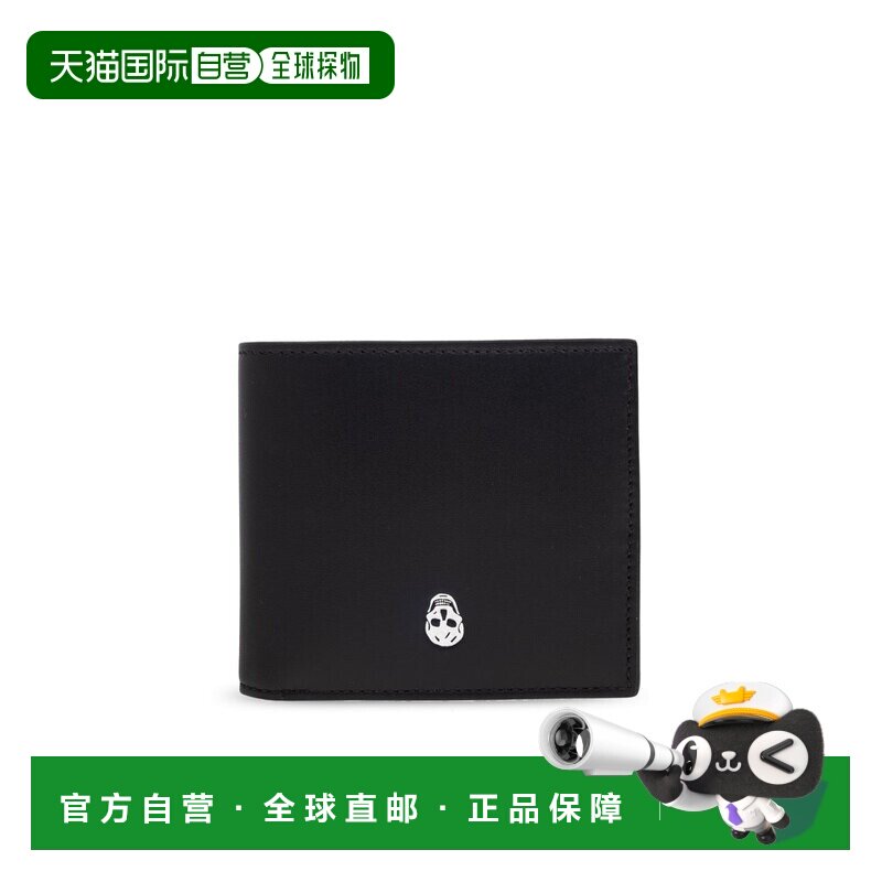 1h可退 香港直邮mcqueen 亚历山大 麦昆 男士 骷髅双折钱包 83614