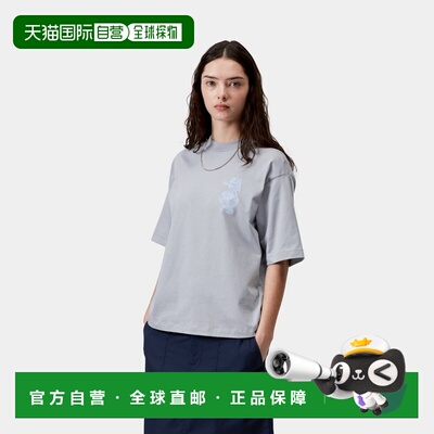 自营欧洲直邮Carhartt WIP Forma女士浅石灰色棉质印花短袖T恤
