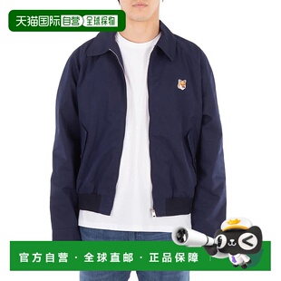 自营 Maison Kitsune Harrington狐狸头补丁夹克-蓝色 美国奥莱直